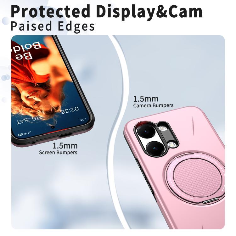 For Redmi Turbo 5 Max 5G / Poco X8 Pro Max 5G Metal Rotation Holder MagSafe TPU Hybrid PC Phone Case