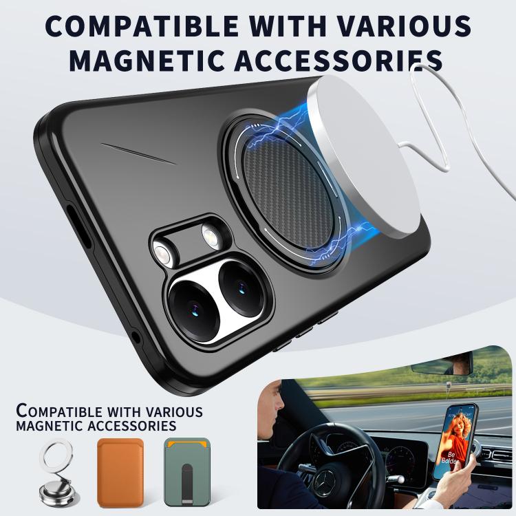 For Redmi Turbo 5 Max 5G / Poco X8 Pro Max 5G Metal Rotation Holder MagSafe TPU Hybrid PC Phone Case