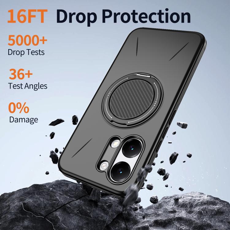 For Redmi Turbo 5 Max 5G / Poco X8 Pro Max 5G Metal Rotation Holder MagSafe TPU Hybrid PC Phone Case