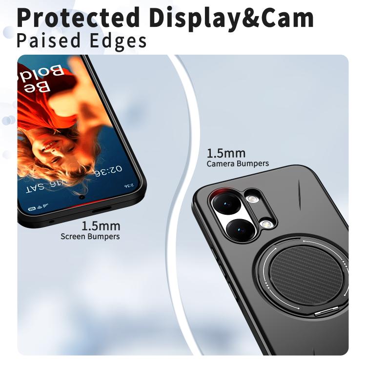 For Redmi Turbo 5 Max 5G / Poco X8 Pro Max 5G Metal Rotation Holder MagSafe TPU Hybrid PC Phone Case