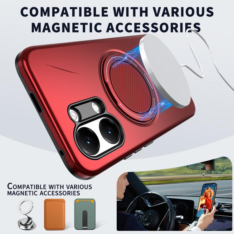 For Redmi Turbo 5 Max 5G / Poco X8 Pro Max 5G Metal Rotation Holder MagSafe TPU Hybrid PC Phone Case