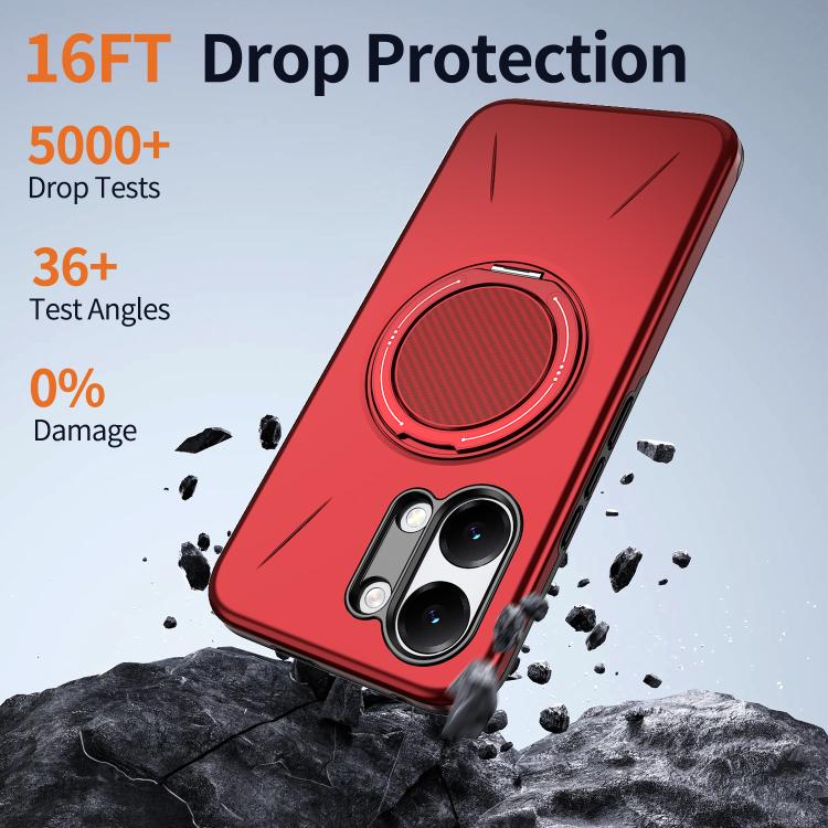 For Redmi Turbo 5 Max 5G / Poco X8 Pro Max 5G Metal Rotation Holder MagSafe TPU Hybrid PC Phone Case