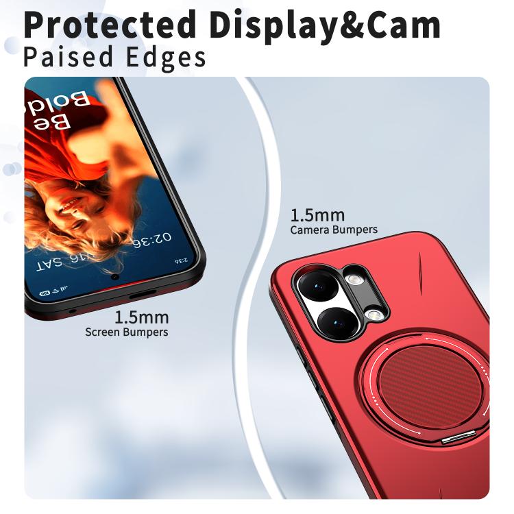For Redmi Turbo 5 Max 5G / Poco X8 Pro Max 5G Metal Rotation Holder MagSafe TPU Hybrid PC Phone Case
