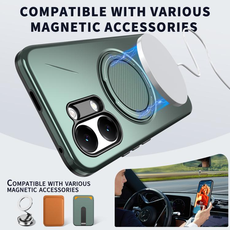For Redmi Turbo 5 Max 5G / Poco X8 Pro Max 5G Metal Rotation Holder MagSafe TPU Hybrid PC Phone Case