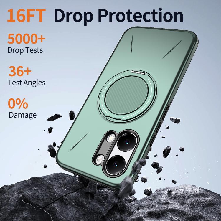 For Redmi Turbo 5 Max 5G / Poco X8 Pro Max 5G Metal Rotation Holder MagSafe TPU Hybrid PC Phone Case