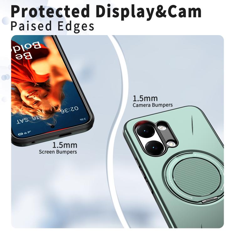 For Redmi Turbo 5 Max 5G / Poco X8 Pro Max 5G Metal Rotation Holder MagSafe TPU Hybrid PC Phone Case