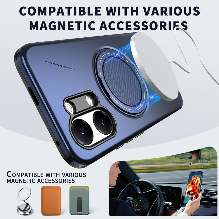 For Redmi Turbo 5 Max 5G / Poco X8 Pro Max 5G Metal Rotation Holder MagSafe TPU Hybrid PC Phone Case