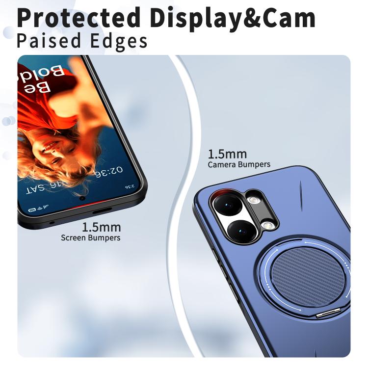 For Redmi Turbo 5 Max 5G / Poco X8 Pro Max 5G Metal Rotation Holder MagSafe TPU Hybrid PC Phone Case