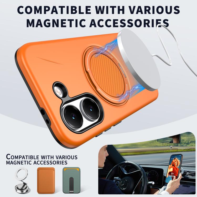 For Redmi Turbo 5 5G / Poco X8 Pro 5G Metal Rotation Holder MagSafe TPU Hybrid PC Phone Case