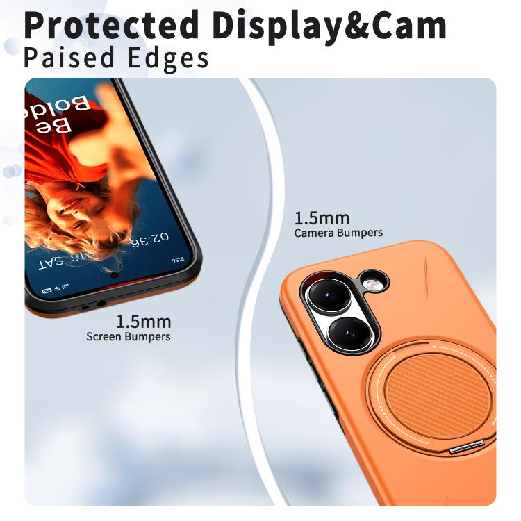For Redmi Turbo 5 5G / Poco X8 Pro 5G Metal Rotation Holder MagSafe TPU Hybrid PC Phone Case