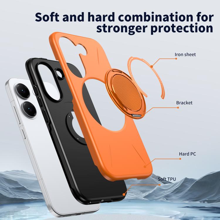 For Redmi Turbo 5 5G / Poco X8 Pro 5G Metal Rotation Holder MagSafe TPU Hybrid PC Phone Case