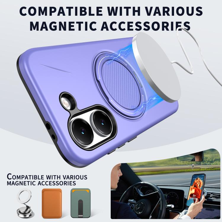For Redmi Turbo 5 5G / Poco X8 Pro 5G Metal Rotation Holder MagSafe TPU Hybrid PC Phone Case