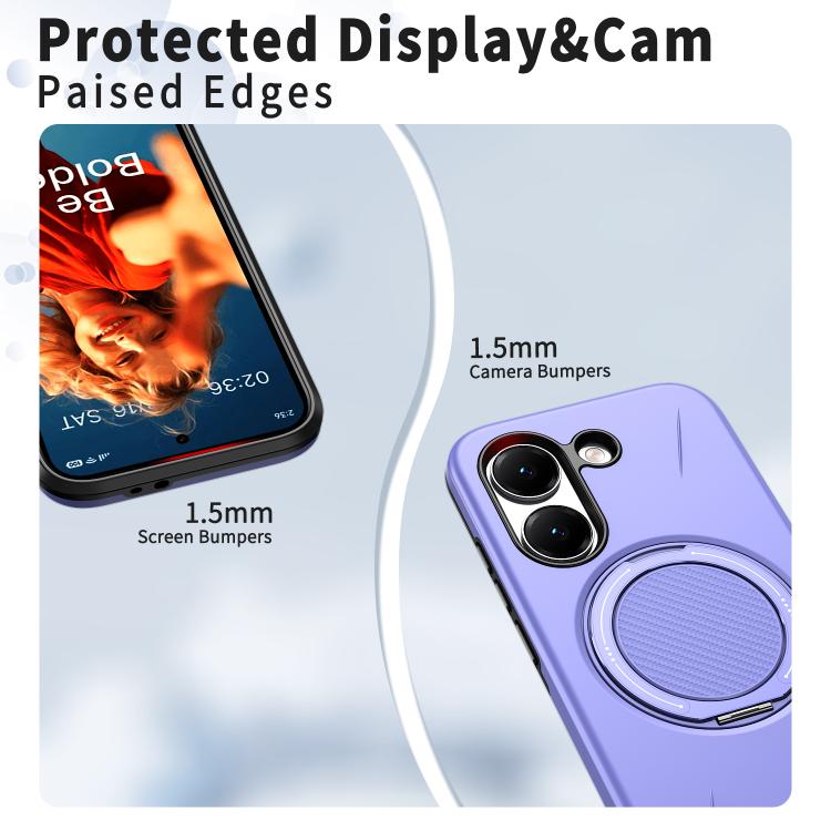 For Redmi Turbo 5 5G / Poco X8 Pro 5G Metal Rotation Holder MagSafe TPU Hybrid PC Phone Case