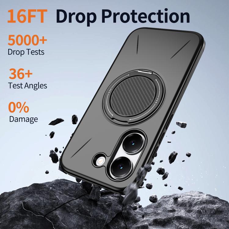 For Redmi Turbo 5 5G / Poco X8 Pro 5G Metal Rotation Holder MagSafe TPU Hybrid PC Phone Case