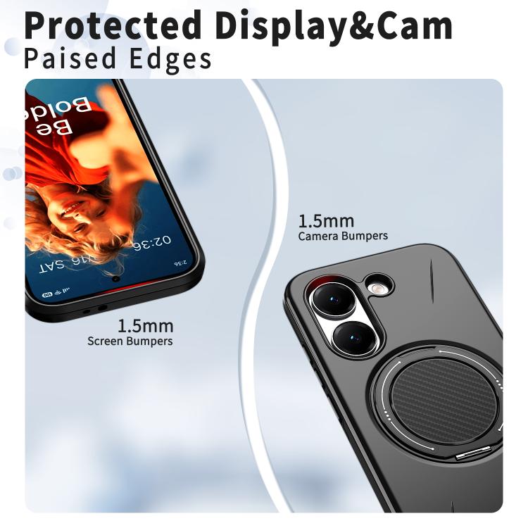 For Redmi Turbo 5 5G / Poco X8 Pro 5G Metal Rotation Holder MagSafe TPU Hybrid PC Phone Case