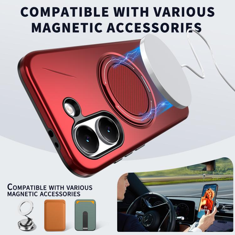 For Redmi Turbo 5 5G / Poco X8 Pro 5G Metal Rotation Holder MagSafe TPU Hybrid PC Phone Case