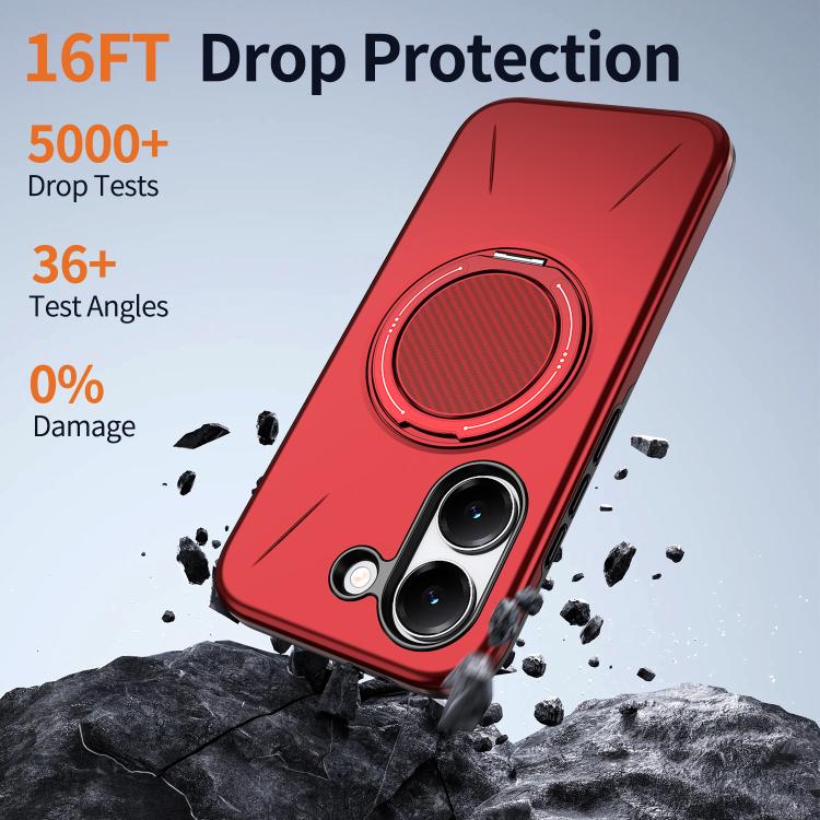 For Redmi Turbo 5 5G / Poco X8 Pro 5G Metal Rotation Holder MagSafe TPU Hybrid PC Phone Case