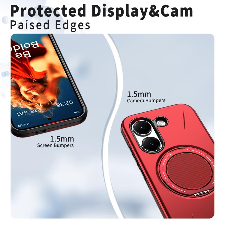 For Redmi Turbo 5 5G / Poco X8 Pro 5G Metal Rotation Holder MagSafe TPU Hybrid PC Phone Case