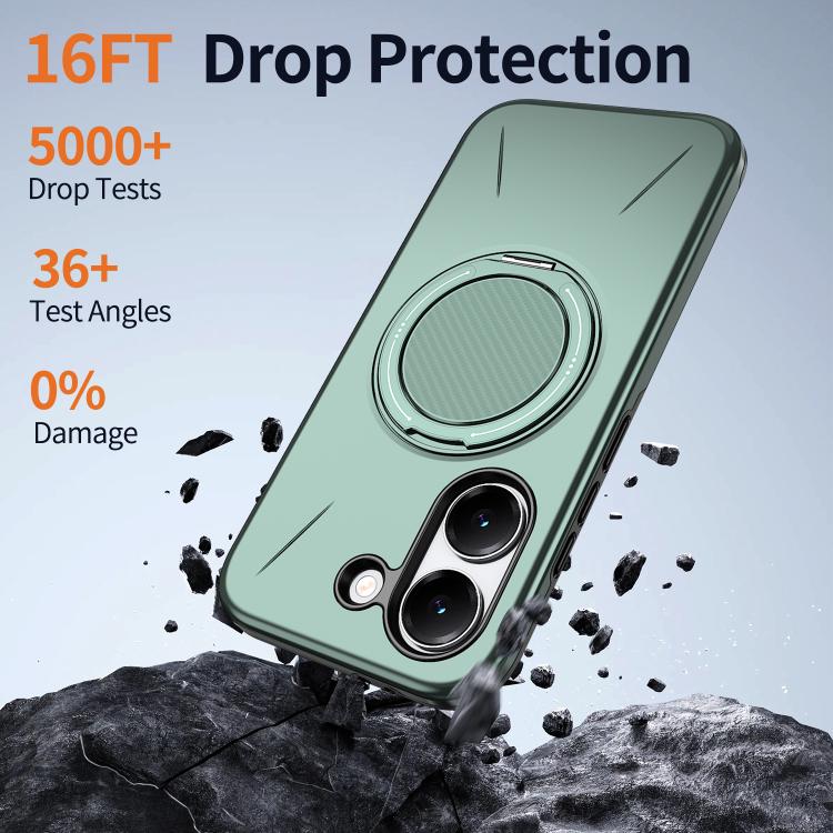 For Redmi Turbo 5 5G / Poco X8 Pro 5G Metal Rotation Holder MagSafe TPU Hybrid PC Phone Case