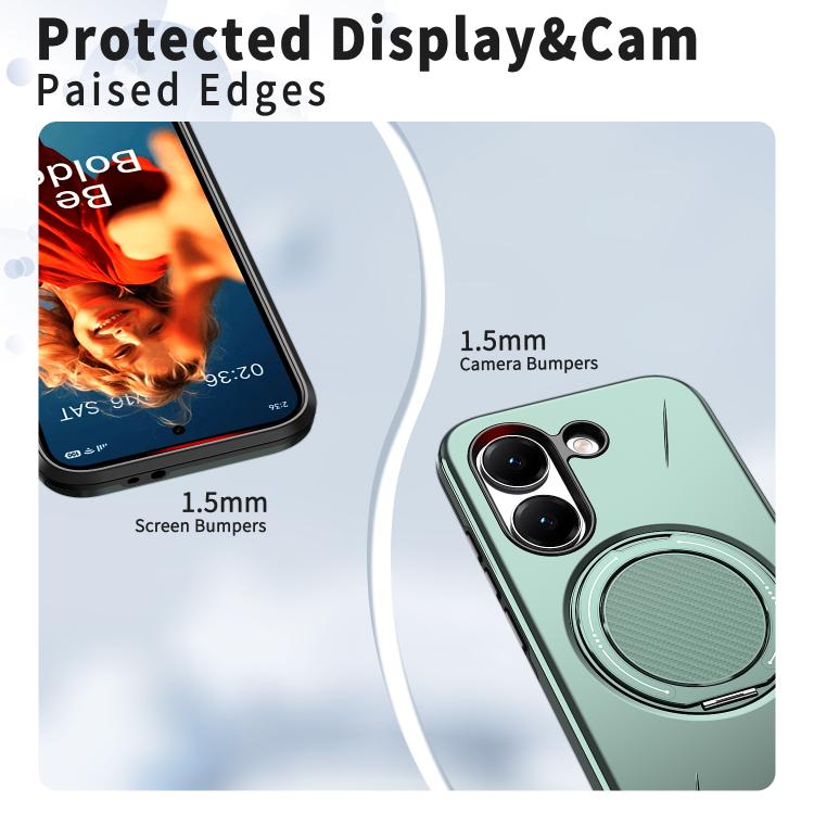 For Redmi Turbo 5 5G / Poco X8 Pro 5G Metal Rotation Holder MagSafe TPU Hybrid PC Phone Case