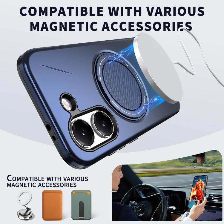 For Redmi Turbo 5 5G / Poco X8 Pro 5G Metal Rotation Holder MagSafe TPU Hybrid PC Phone Case