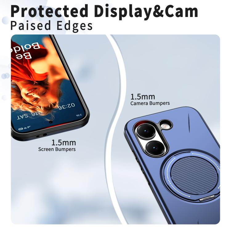 For Redmi Turbo 5 5G / Poco X8 Pro 5G Metal Rotation Holder MagSafe TPU Hybrid PC Phone Case