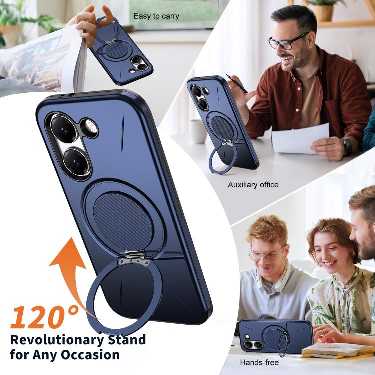 For Redmi Turbo 5 5G / Poco X8 Pro 5G Metal Rotation Holder MagSafe TPU Hybrid PC Phone Case
