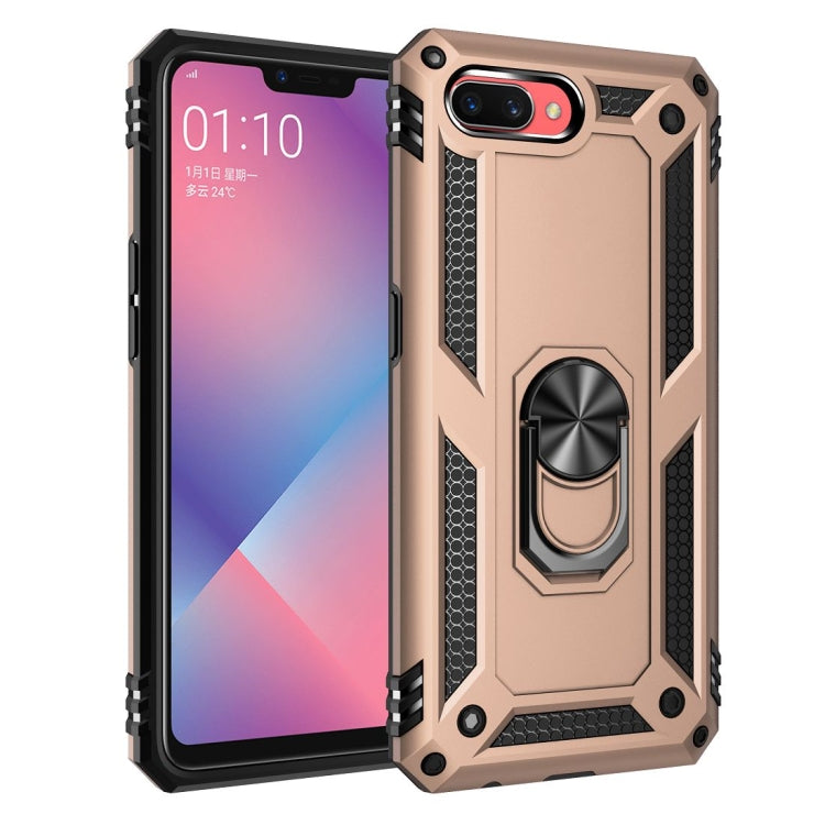 For OPPO A5 / A3s Shockproof TPU + PC Protective Case with 360 Degree Rotating Holder
