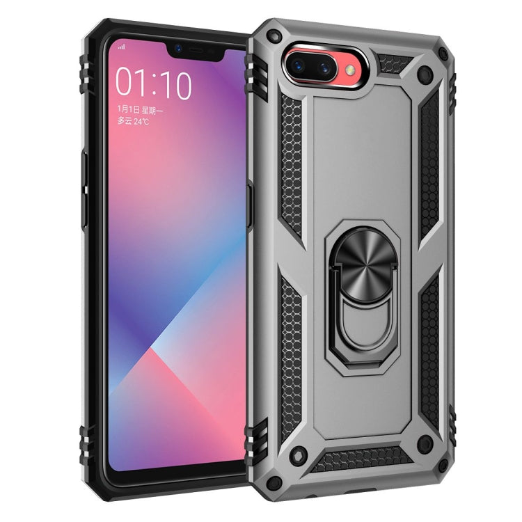 For OPPO A5 / A3s Shockproof TPU + PC Protective Case with 360 Degree Rotating Holder