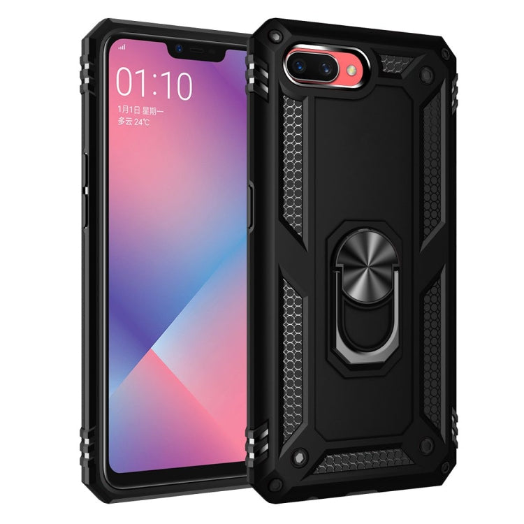 For OPPO A5 / A3s Shockproof TPU + PC Protective Case with 360 Degree Rotating Holder