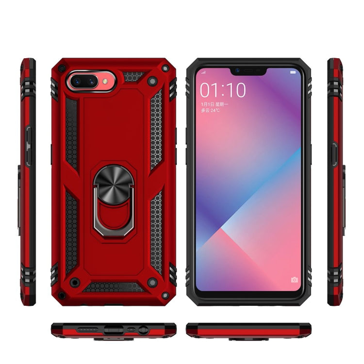 For OPPO A5 / A3s Shockproof TPU + PC Protective Case with 360 Degree Rotating Holder