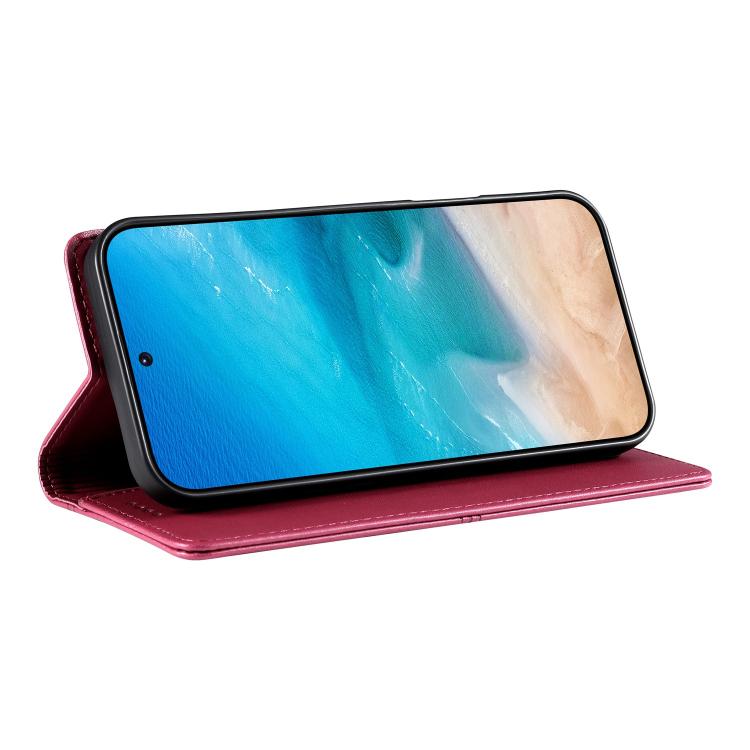 For iPhone 17 Stitched Line Magnetic RFID Vegan Leather Phone Case