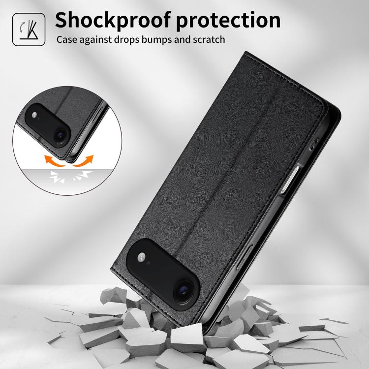 For iPhone Air Stitched Line Magnetic RFID Vegan Leather Phone Case