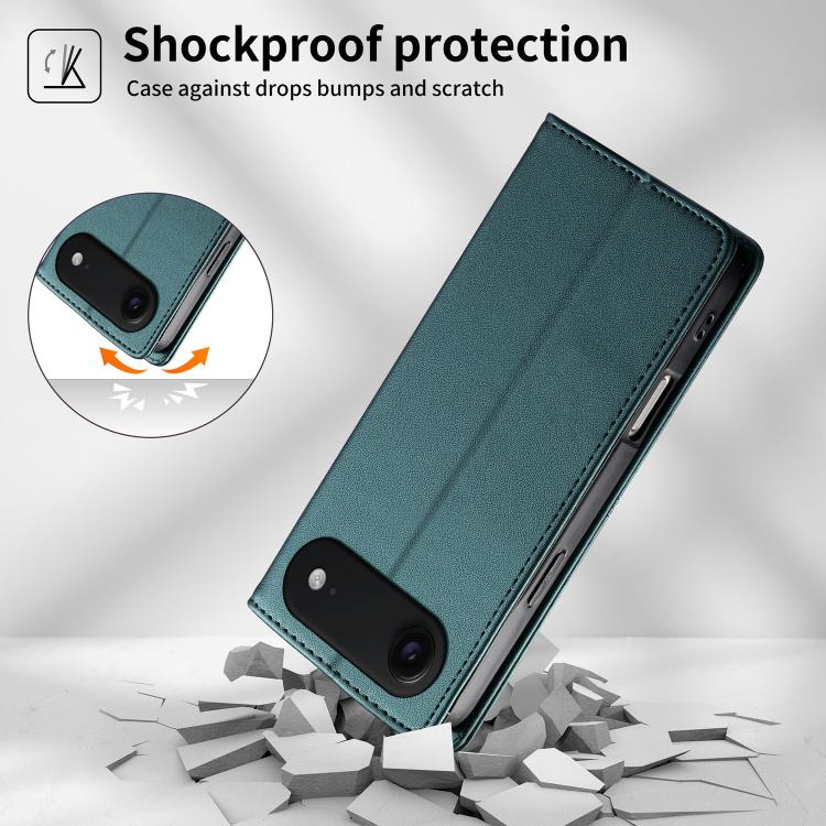 For iPhone Air Stitched Line Magnetic RFID Vegan Leather Phone Case