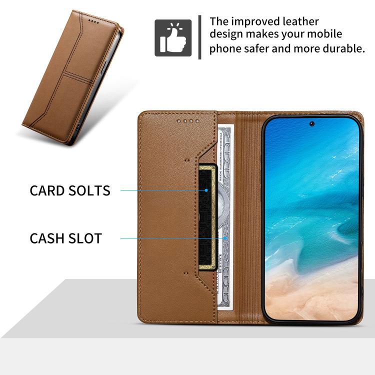 For iPhone Air Stitched Line Magnetic RFID Vegan Leather Phone Case
