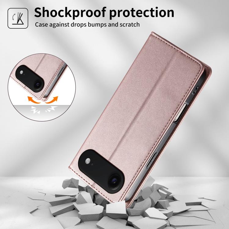 For iPhone Air Stitched Line Magnetic RFID Vegan Leather Phone Case