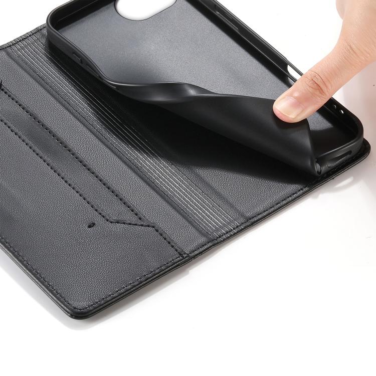 For iPhone 17e / 16e Stitched Line Magnetic RFID Vegan Leather Phone Case
