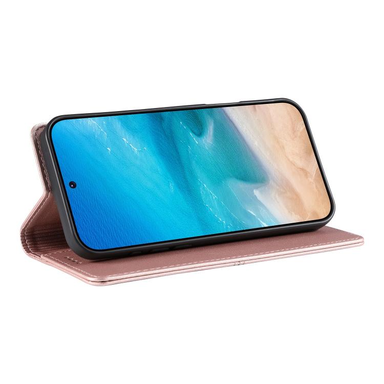 For iPhone 12 Pro Max Stitched Line Magnetic RFID Vegan Leather Phone Case