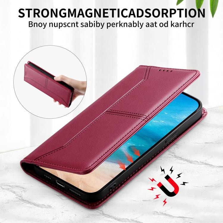 For iPhone 11 Pro Stitched Line Magnetic RFID Vegan Leather Phone Case