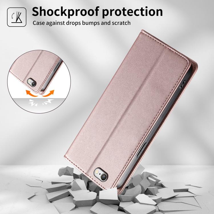 For iPhone SE 2022 / SE 2020 / 7 / 8 Stitched Line Magnetic RFID Vegan Leather Phone Case