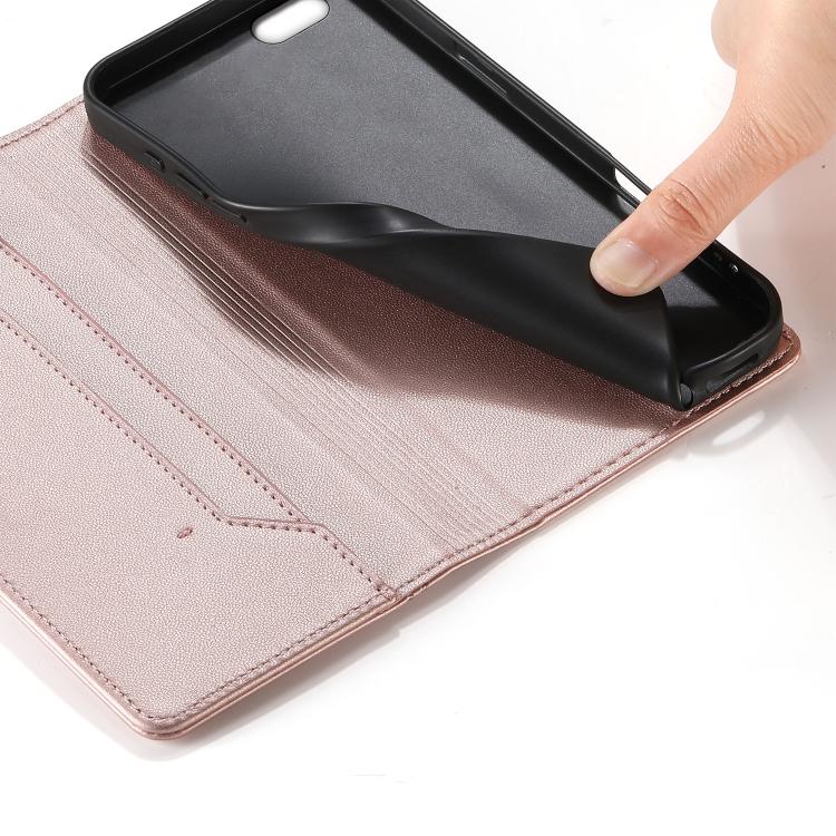 For iPhone 8 Plus / 7 Plus Stitched Line Magnetic RFID Vegan Leather Phone Case