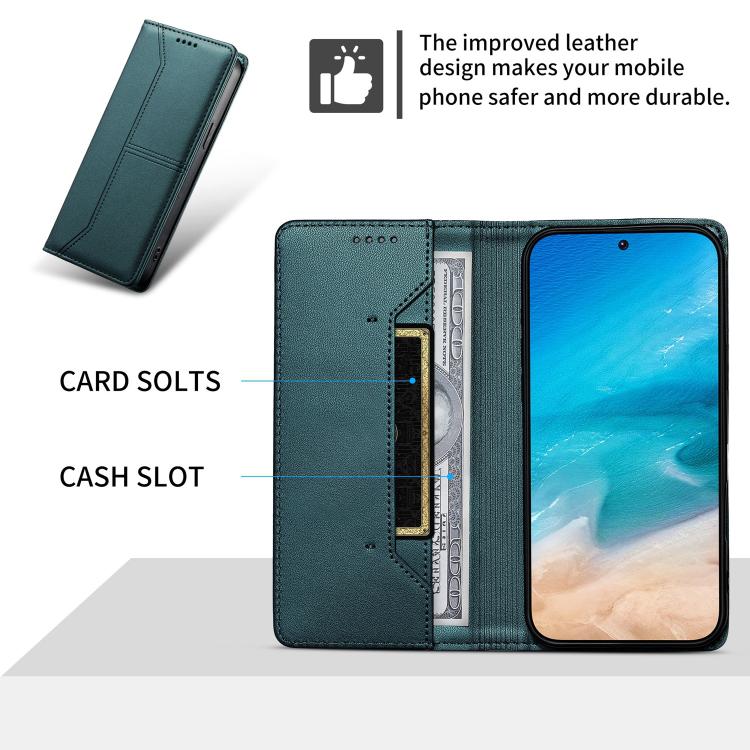 For Sony Xperia 10 VI Stitched Line Magnetic RFID Vegan Leather Phone Case