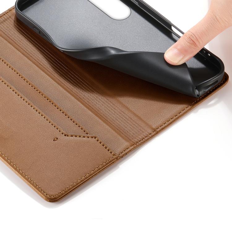 For Sony Xperia 1 V Stitched Line Magnetic RFID Vegan Leather Phone Case
