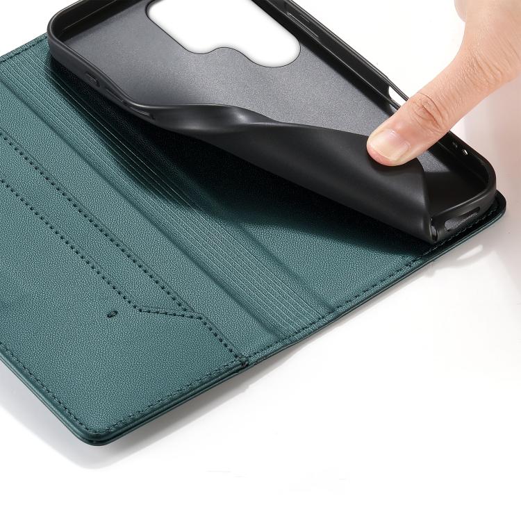 For Samsung Galaxy S26 Ultra 5G Stitched Line Magnetic RFID Vegan Leather Phone Case