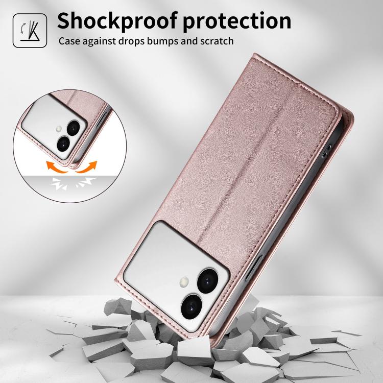 For Samsung Galaxy S26 Edge 5G Stitched Line Magnetic RFID Vegan Leather Phone Case