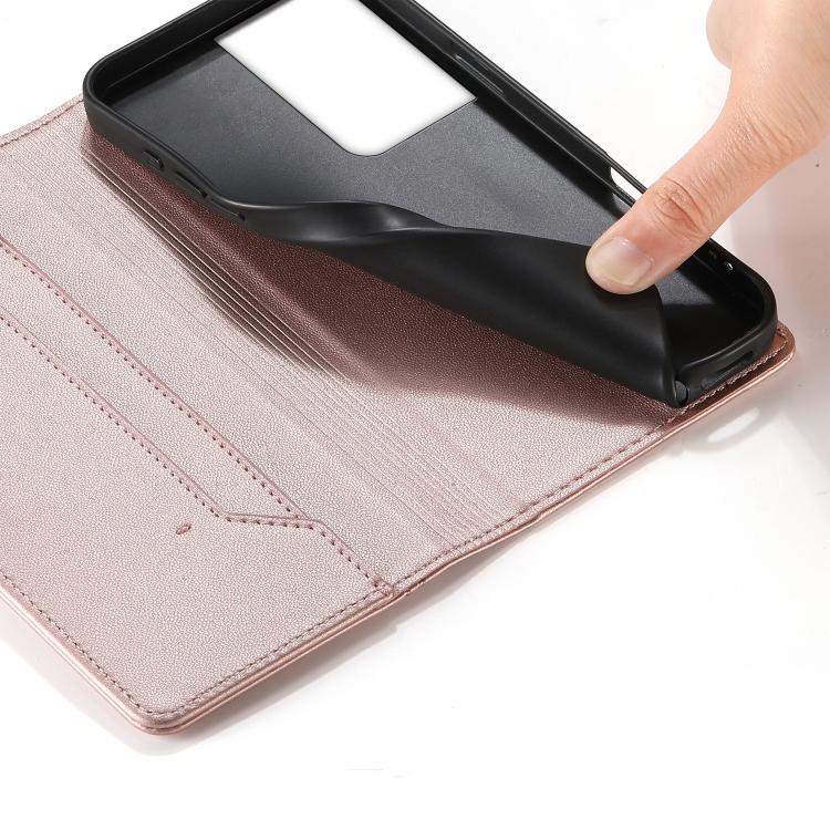 For Samsung Galaxy S21 Ultra 5G Stitched Line Magnetic RFID Vegan Leather Phone Case
