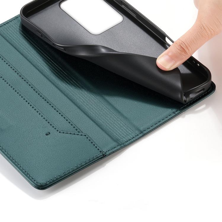 For Samsung Galaxy S20 Ultra Stitched Line Magnetic RFID Vegan Leather Phone Case