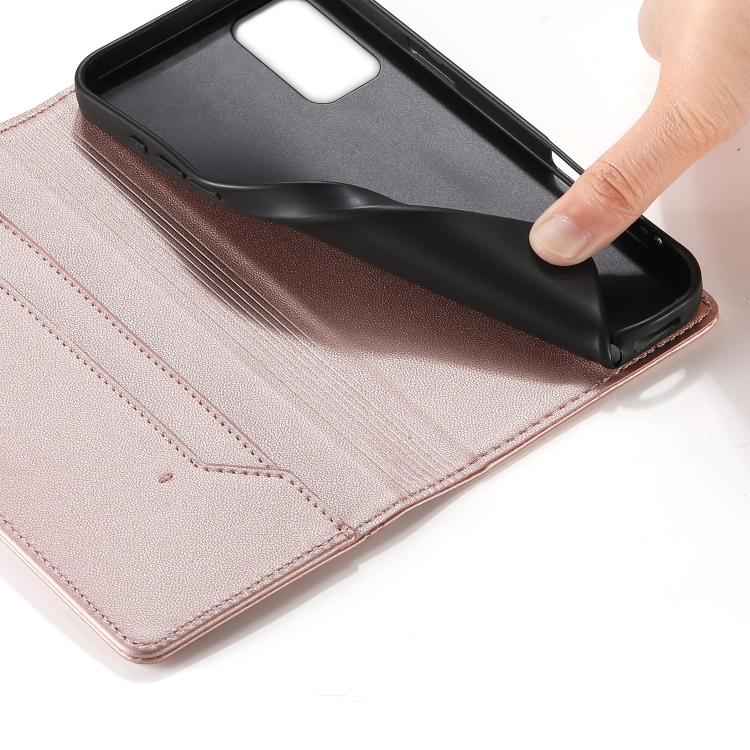 For Samsung Galaxy S20+ Stitched Line Magnetic RFID Vegan Leather Phone Case