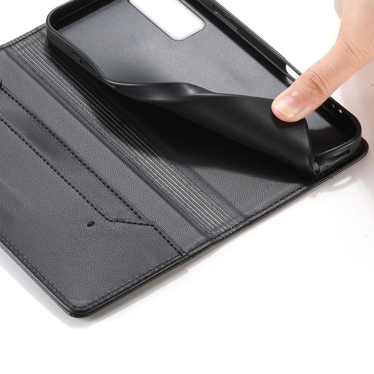 For Samsung Galaxy S20 FE Stitched Line Magnetic RFID Vegan Leather Phone Case