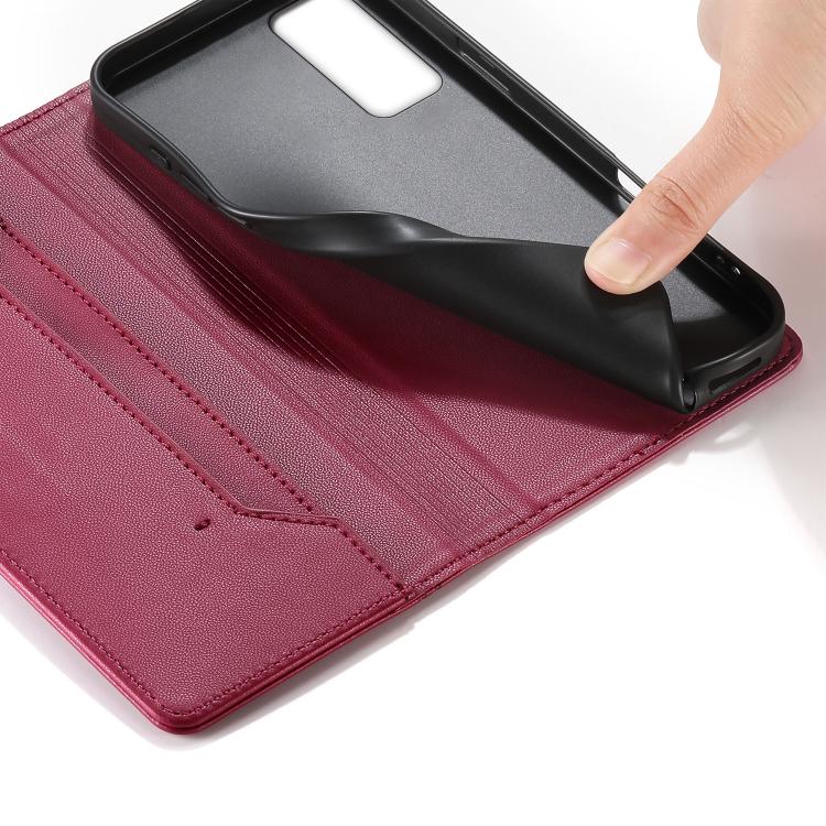 For Samsung Galaxy S20 FE Stitched Line Magnetic RFID Vegan Leather Phone Case
